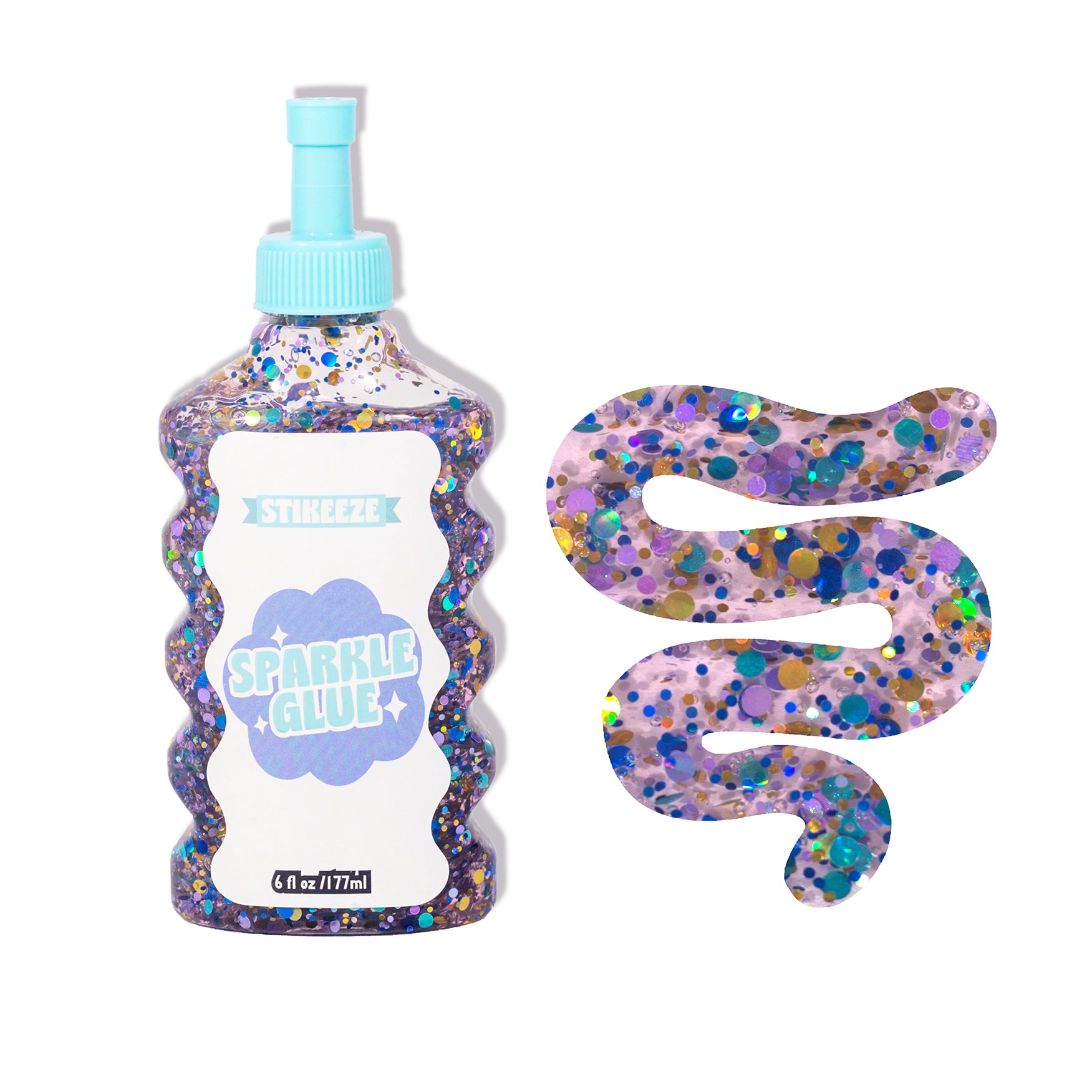 Stikeeze Sparkle Confetti Glue | Grape Glimmer | 177ml