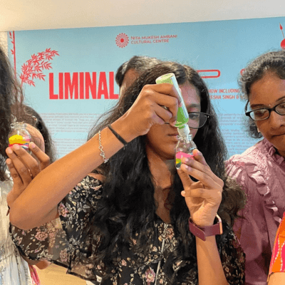 Guests filling their own bottles at a Kitsters making session