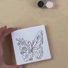 Mini Canvas With Wooden Easel