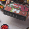 DIY Barbecue Kit tutorial showing how to make skewers with grilled vegetables and meat, using teriyaki sauce, and serving with coleslaw from Kitsters.in